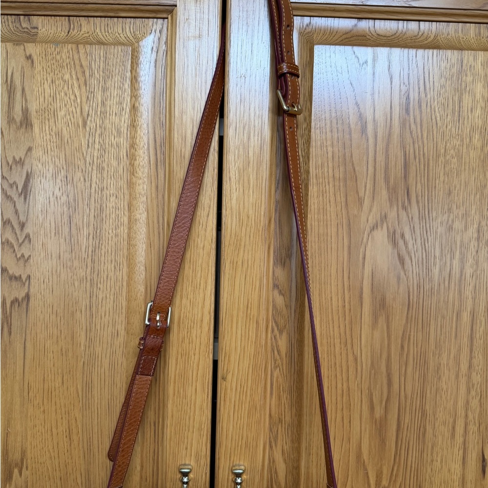 Dooney & Bourke Brown Leather Crossbody with Brass Hardware - Picture 3 of 6